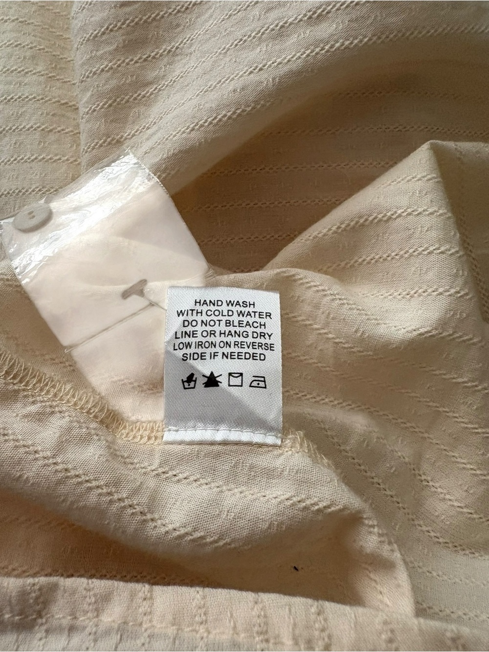 Light Cream Ruffle V-Neck Blouse - Picture 9 of 9
